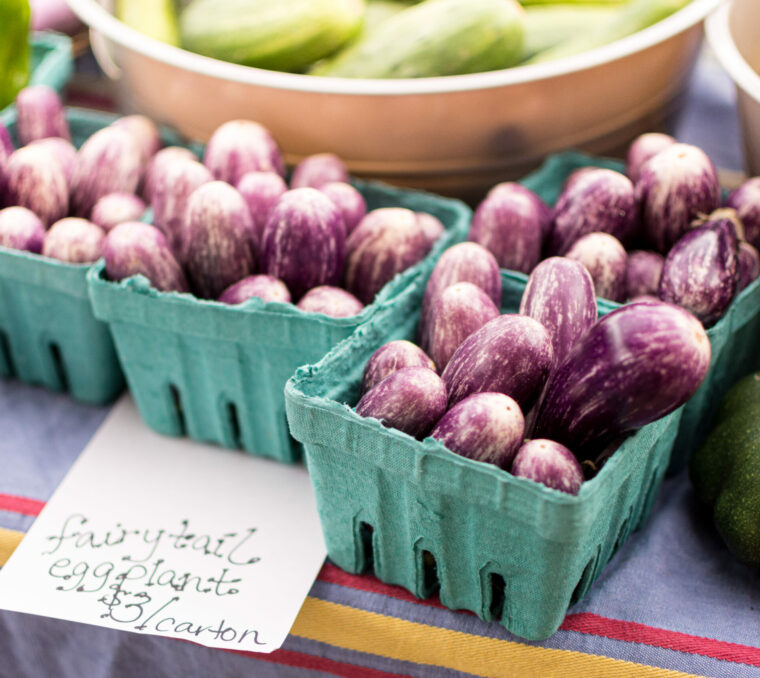 Eggplant on a table