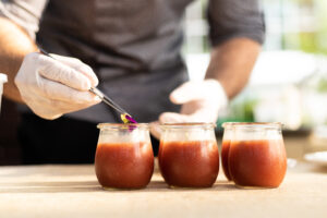 Chef plating a dish